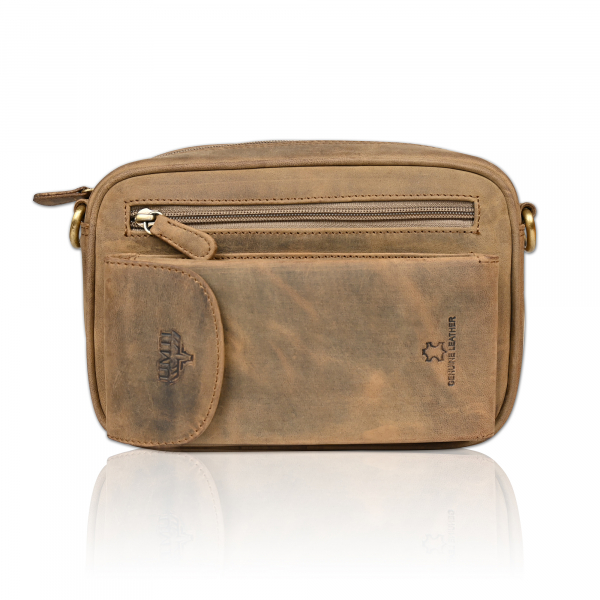Leder Handgelenktasche für Unisex aus Rindleder 23- (147A) Herrentasche echtes Leder Tasche Bag Neu
